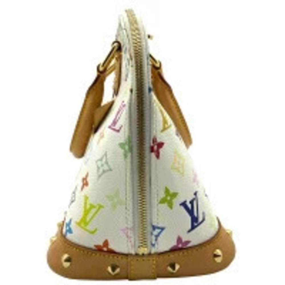 LOUIS VUITTON Multicolor Alma Blanc White Handbag White Beige Leather LV - Picture 3 of 11